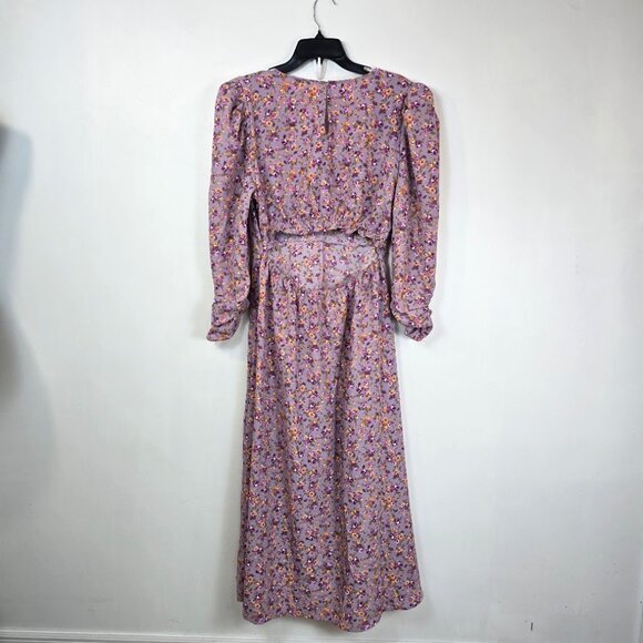 ASTR Floral Puff Sleeve Midi Dress XL - Picture 3 of 4